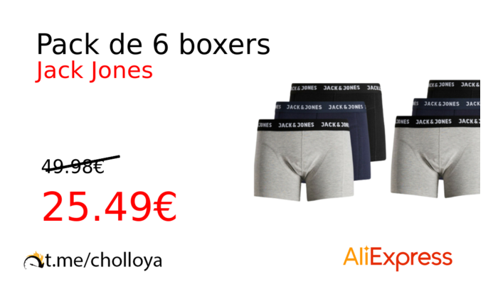 Pack de 6 boxers 