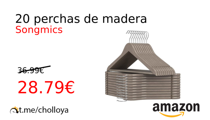 20 perchas de madera