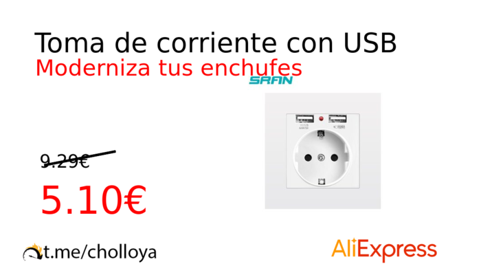 Toma de corriente con USB