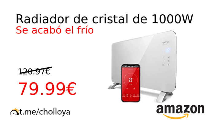 Radiador de cristal de 1000W