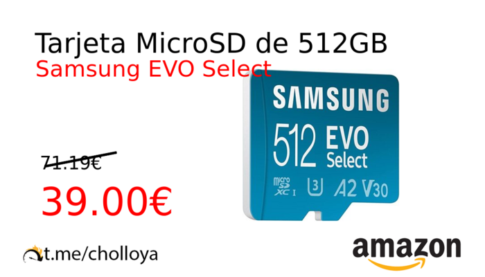 Tarjeta MicroSD de 512GB