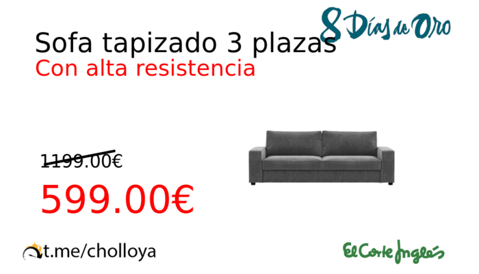 Sofa tapizado 3 plazas