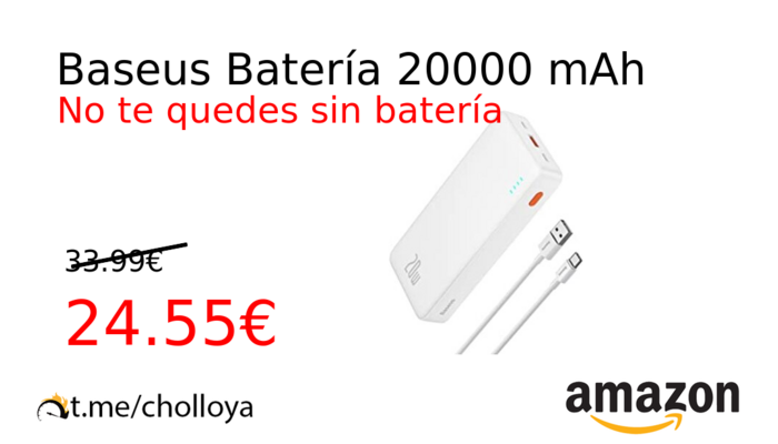 Baseus Batería 20000 mAh