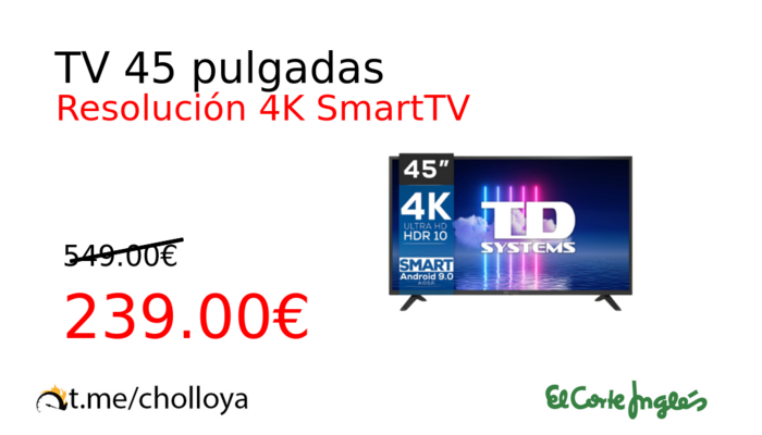 TV 45 pulgadas