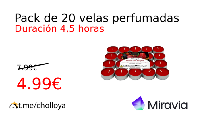 Pack de 20 velas perfumadas