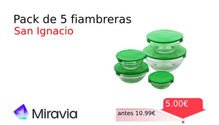 Pack de 5 fiambreras