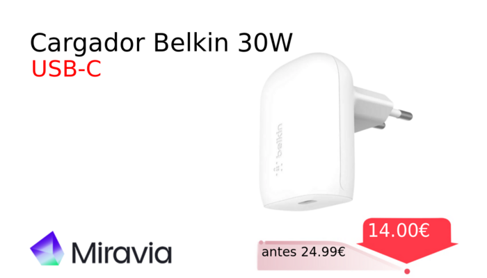 Cargador Belkin 30W