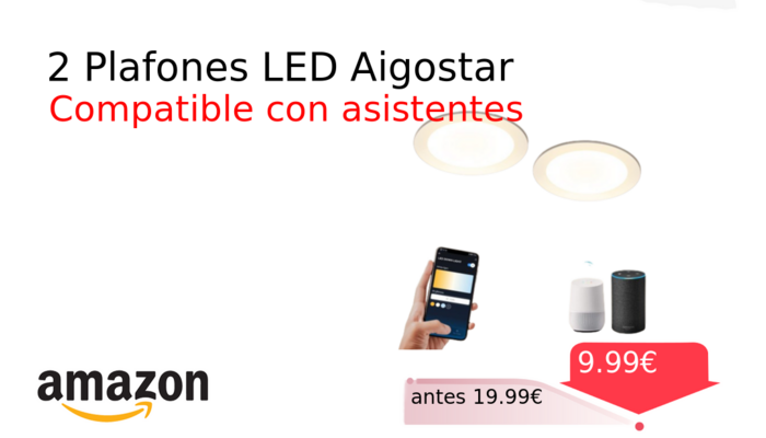 2 Plafones LED Aigostar