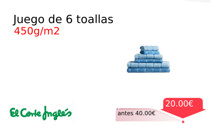 Juego de 6 toallas