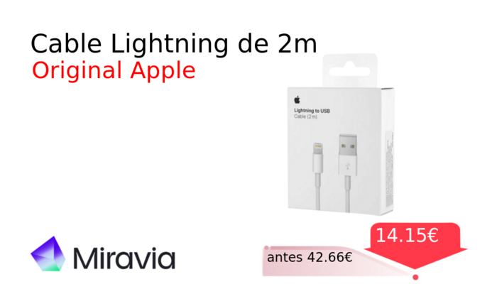 Cable Lightning de 2m