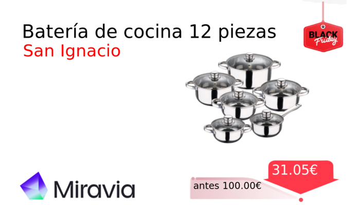 Batería de cocina 12 piezas