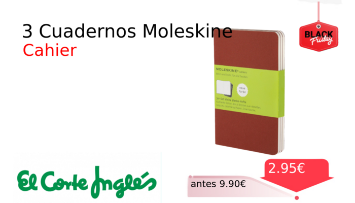 3 Cuadernos Moleskine