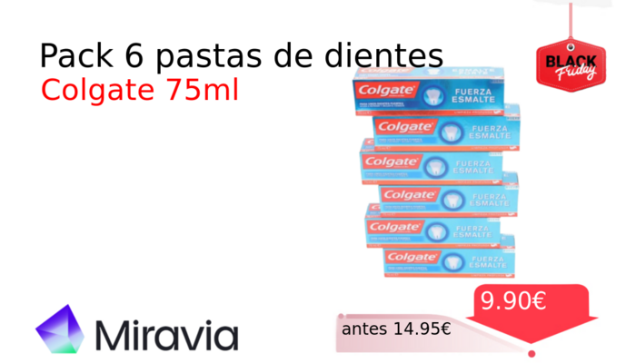 Pack 6 pastas de dientes