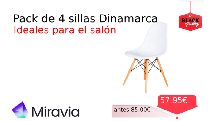 Pack de 4 sillas Dinamarca