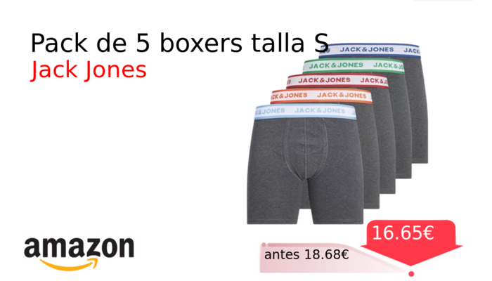 Pack de 5 boxers talla S
