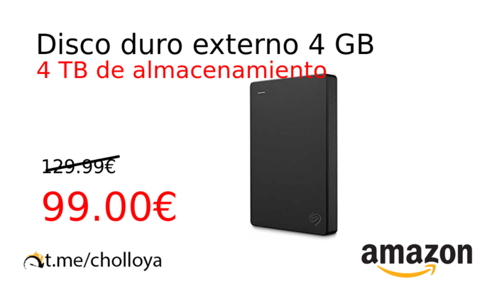 Disco duro externo 4 GB