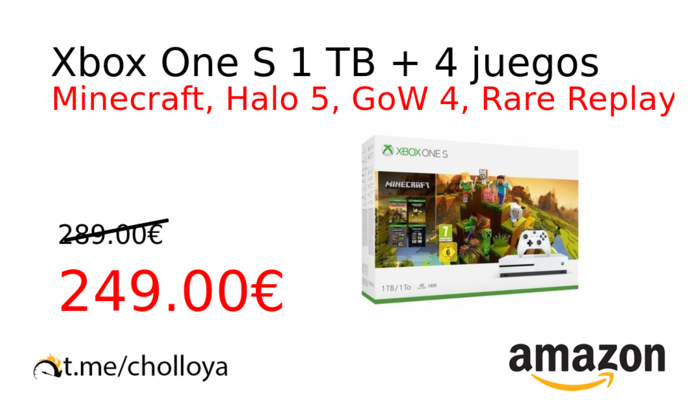 Xbox One S 1 TB + 4 juegos