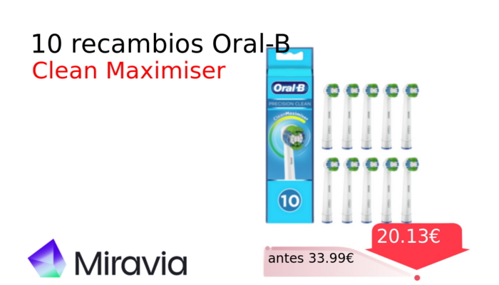 10 recambios Oral-B