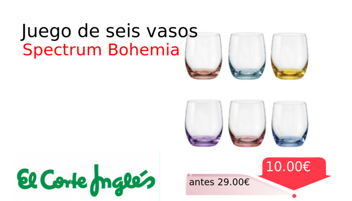 Juego de seis vasos