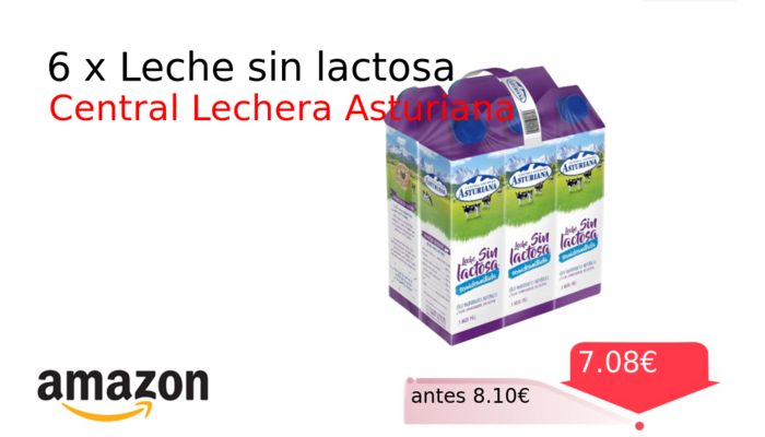 6 x Leche sin lactosa