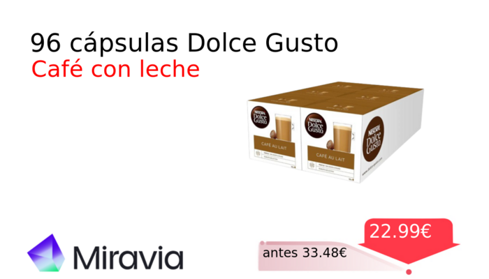 96 cápsulas Dolce Gusto