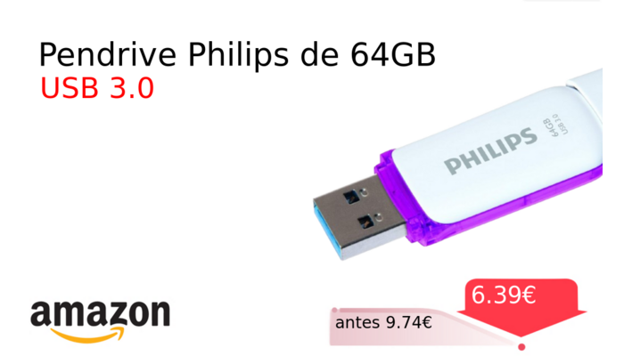 Pendrive Philips de 64GB