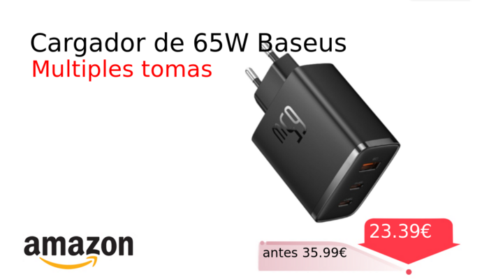 Cargador de 65W Baseus