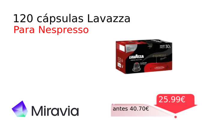 120 cápsulas Lavazza