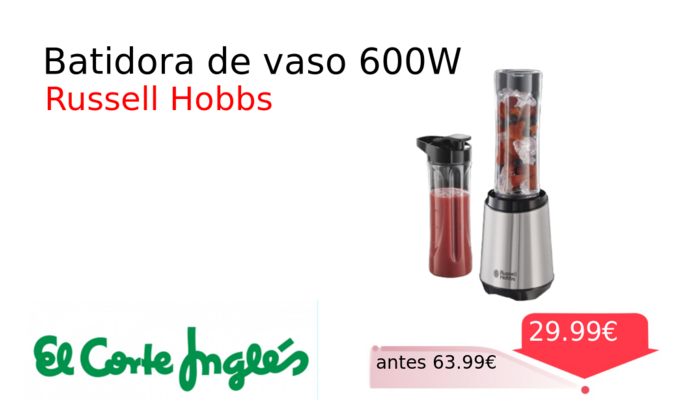 Batidora de vaso 600W