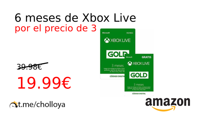 6 meses de Xbox Live