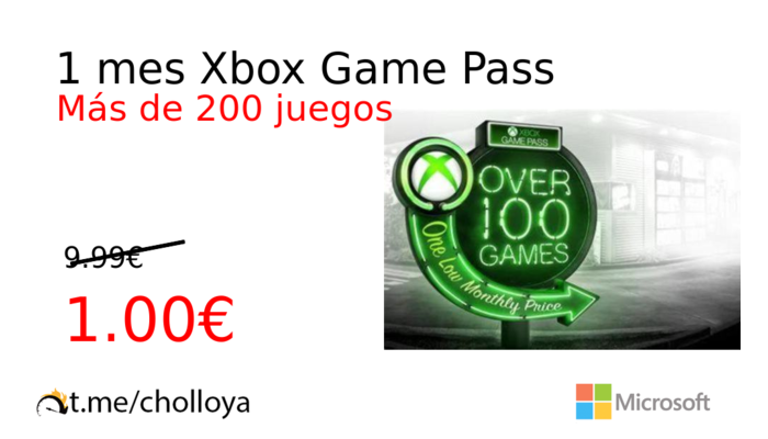 1 mes Xbox Game Pass