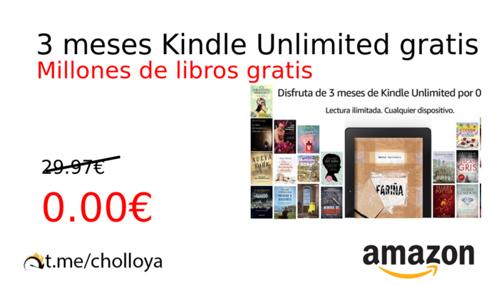 3 meses Kindle Unlimited gratis