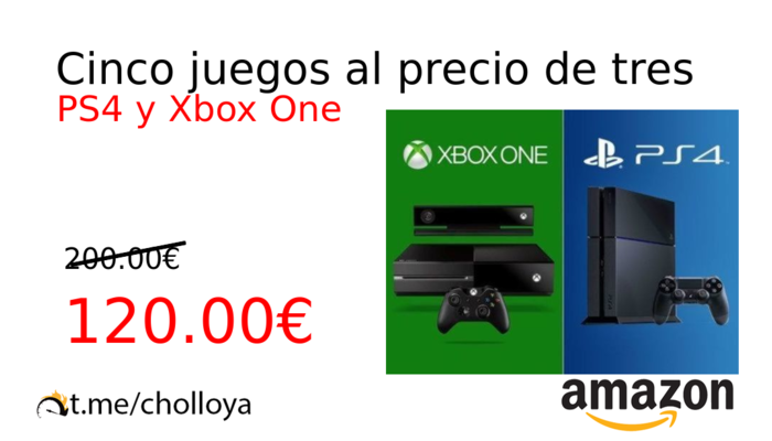 Cinco juegos al precio de tres