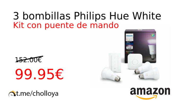 3 bombillas Philips Hue White