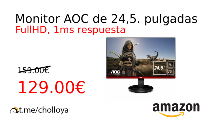 Monitor AOC de 24,5. pulgadas