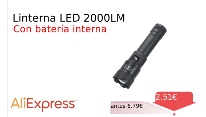 Linterna LED 2000LM