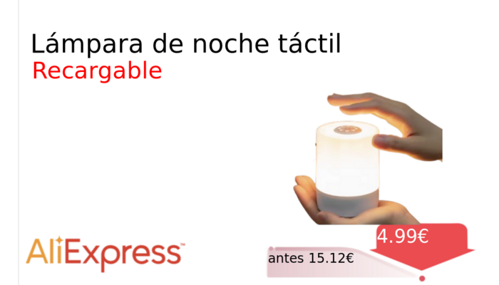 Lámpara de noche táctil