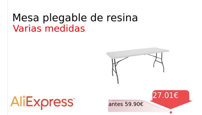 Mesa plegable de resina