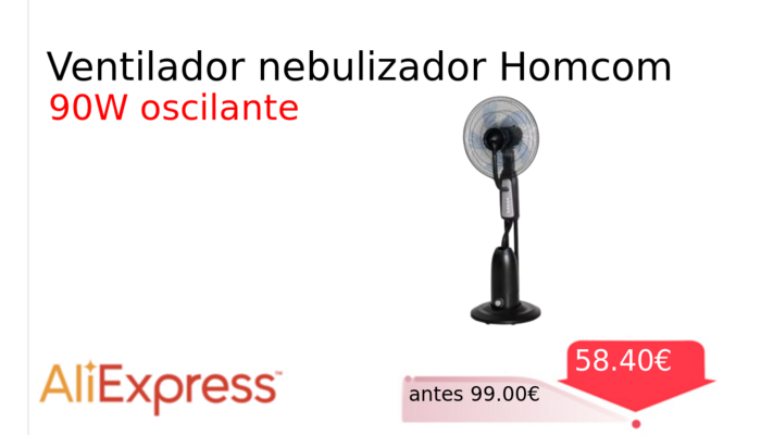 Ventilador nebulizador Homcom