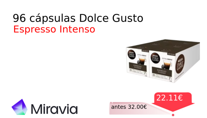 96 cápsulas Dolce Gusto
