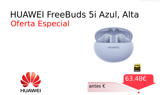 HUAWEI FreeBuds 5i Azul, Alta