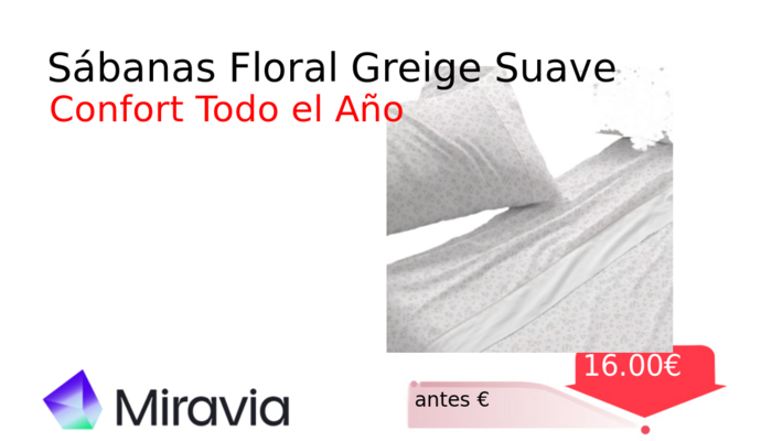 Sábanas Floral Greige Suave