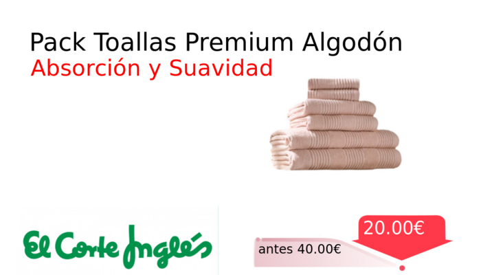 Pack Toallas Premium Algodón