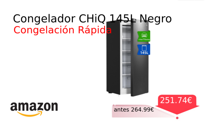 Congelador CHiQ 145L Negro