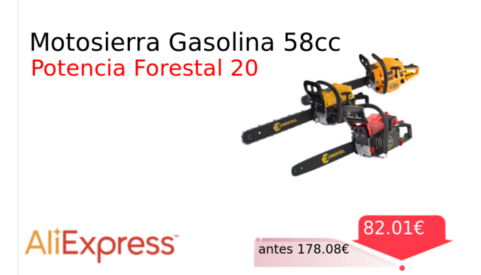 Motosierra Gasolina 58cc