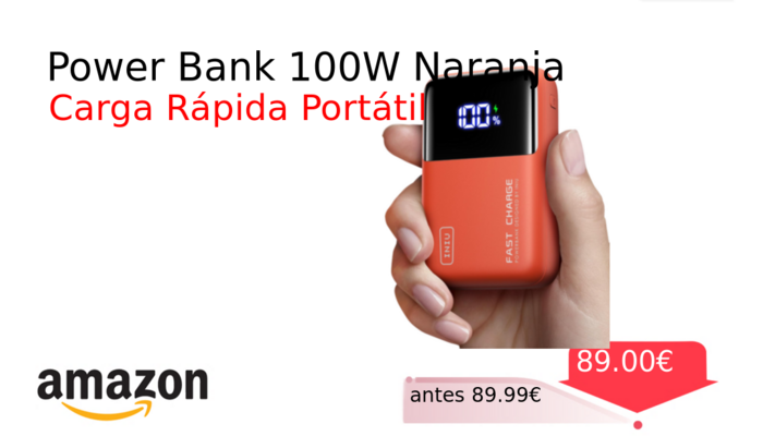 Power Bank 100W Naranja