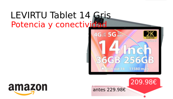 LEVIRTU Tablet 14 Gris