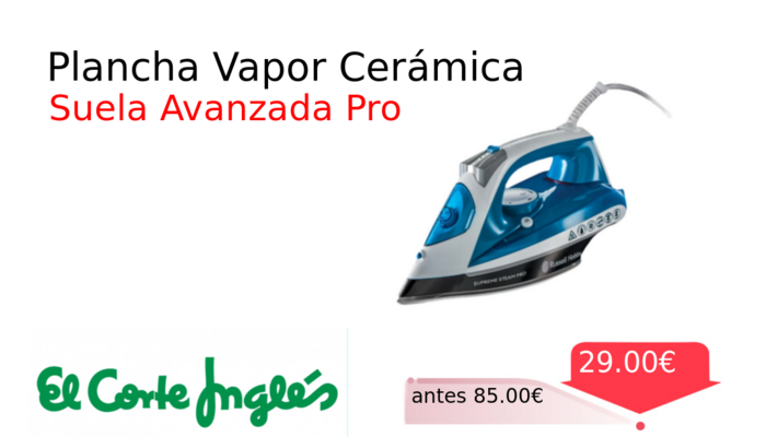 Plancha Vapor Cerámica