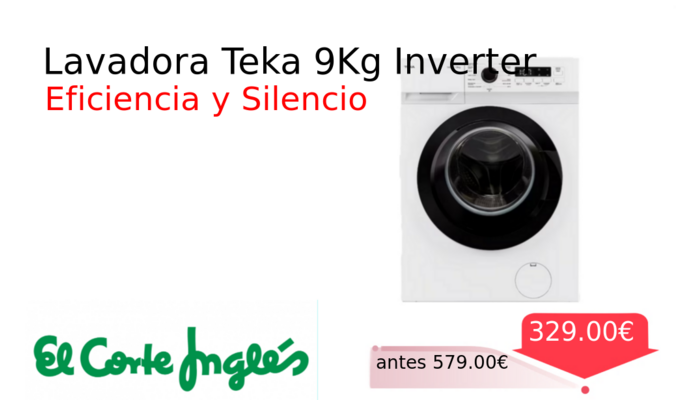 Lavadora Teka 9Kg Inverter