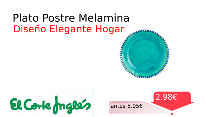 Plato Postre Melamina